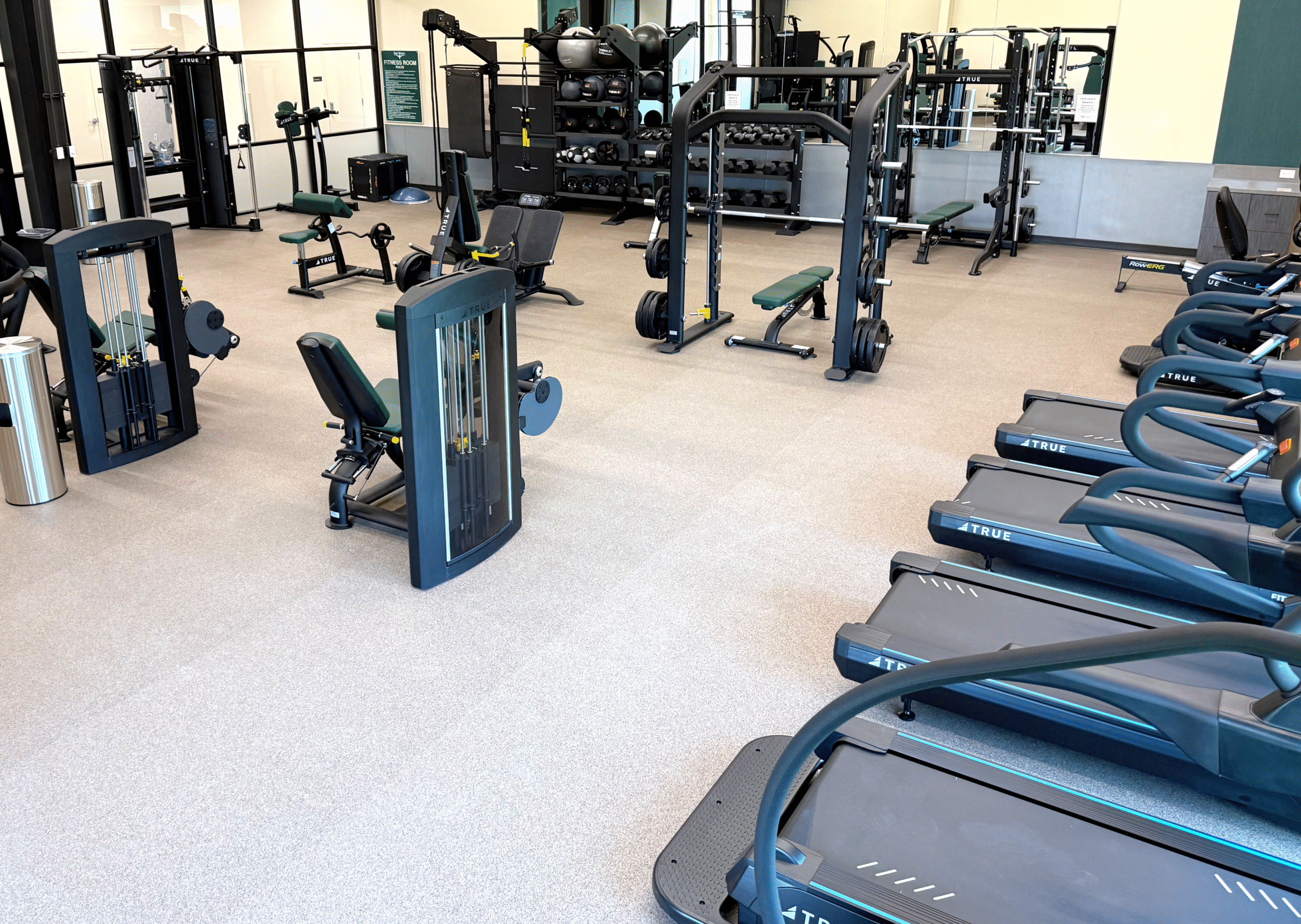 Well-Maintained Commercial Fitness Facility Commercial fitness room featuring treadmills and strength machines maintained through regular professional service.